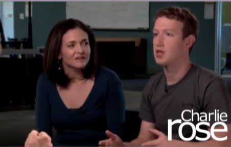 Facebook CEO馬克·扎克伯格(Mark Zuckerberg)與COO雪莉·桑德伯格(Sheryl Sandberg)參加電視脫口秀節目現場